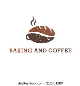 Abstract illustration of coffee and cookie