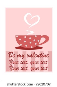 Abstract illustration of coffee cup with place for your text.