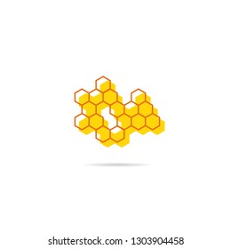 abstract  illustration color honeycomb icon