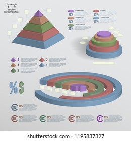 Abstract illustration of color infographic elements. Vector components for process steps, promotion, presentation, template and business.