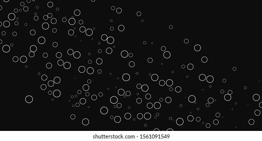 Abstract illustration with colored bubbles in nature style. Design for banners. Black background with white circles. 
Dark Silver, gray vector template with circles. Pattern for beautiful websites.