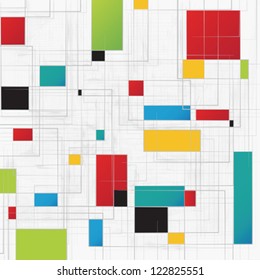 Abstract Illustration. Colored lines and shapes design.