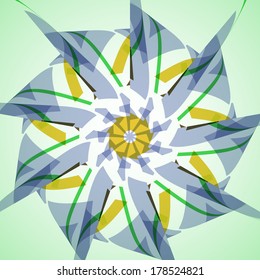 Abstract illustration, colored twirl , digital composition.