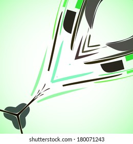 Abstract illustration, colored twirl , digital composition.