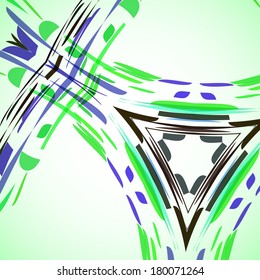 Abstract illustration, colored twirl , digital composition.