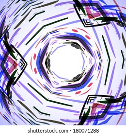 Abstract illustration, colored twirl , digital composition.