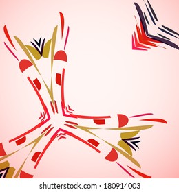 Abstract illustration, colored twirl , digital composition.