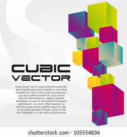 Abstract illustration of colorful cubes. vector illustration
