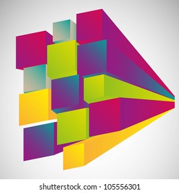 Abstract illustration of colorful cubes. vector illustration