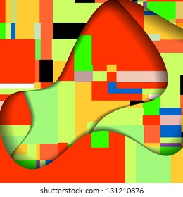 Abstract illustration, colorful square composition.