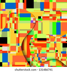 Abstract illustration, colorful square composition.