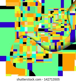 Abstract illustration, colorful square composition.