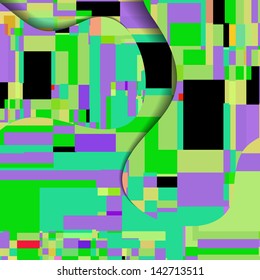 Abstract illustration, colorful square composition.