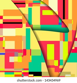 Abstract illustration, colorful square composition.