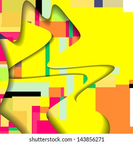 Abstract illustration, colorful square composition.