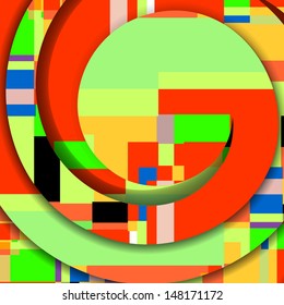Abstract illustration, colorful square composition.