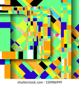 Abstract illustration, colorful square composition.