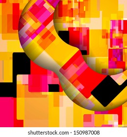 Abstract illustration, colorful square composition.