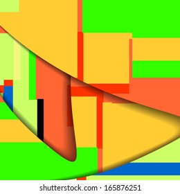 Abstract illustration, colorful square composition.