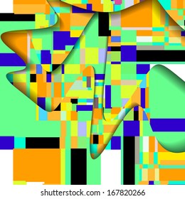 Abstract illustration, colorful square composition.