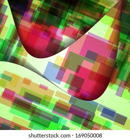 Abstract illustration, colorful square composition.