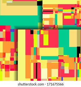 Abstract illustration, colorful square composition.