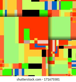 Abstract illustration, colorful square composition.
