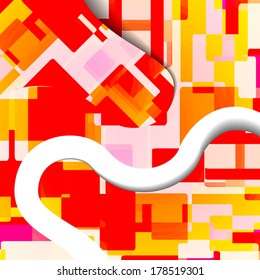Abstract illustration, colorful square composition.