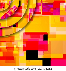 Abstract illustration, colorful square composition.