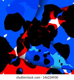 Abstract illustration, colorful textures composition.