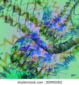Abstract illustration, colorful textures composition.