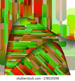 Abstract illustration, colorful unusual composition.