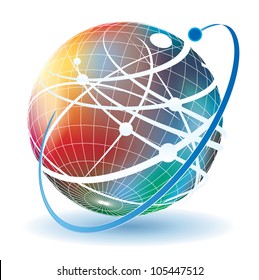 ilustración abstracta de la comunicación en todo el mundo