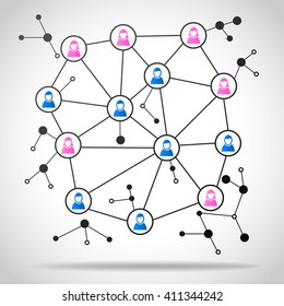 Abstract illustration with complex business network