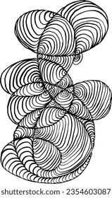 Abstract illustration. Connected lines hand drawing. Sketch of black tangled lines.