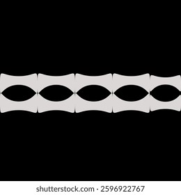 an abstract illustration with connected white objects in the middle of a black background