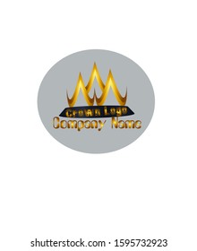 Abstract illustration a crown isolated background. Use for Personal or a Company logo. Designed gold color.