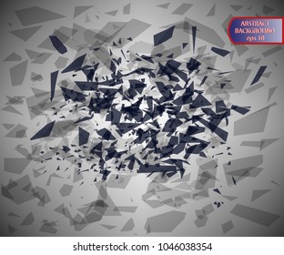 Abstract illustration of crushed particles. Vector illustration of a fantastic background.