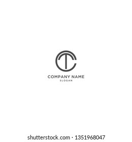 ABSTRACT ILLUSTRATION CT SIMPLE FLAT LOGO DESIGN VECTOR FOR YOUR BUSINESS