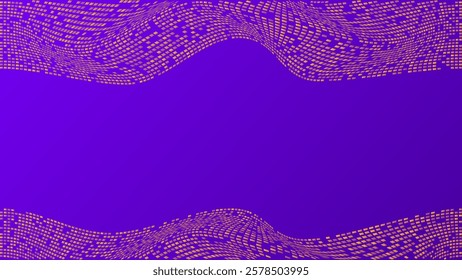 ABSTRACT ILLUSTRATION CUBE ORANGE GRADIENT COLOR. DIGITAL BUSINESS PURPLE BACKGROUND MOSAIC GRID DESIGN VECTOR 