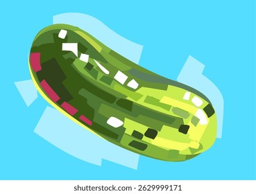 abstract illustration of a cucumber