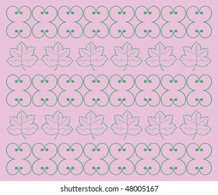Abstract illustration from curls and leaves of grapes