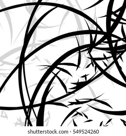 Abstract illustration with curvy lines. Random dynamic lines pattern.