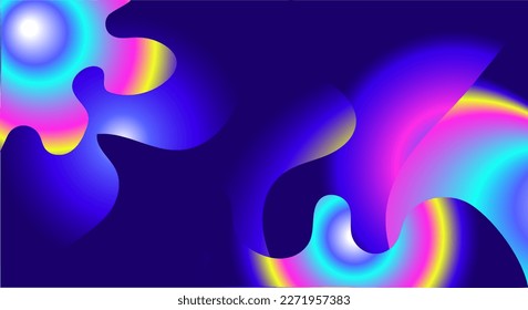 Abstract illustration. Dark background with rainbow swirls for both banner and header. computer desktop background.