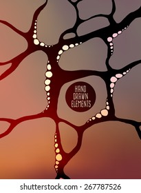 Abstract illustration. Decorative background. Floral  line elements