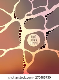 Abstract illustration. Decorative background. Floral  line elements