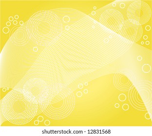 an abstract illustration with decorative circles and waves