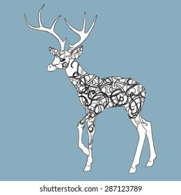 abstract illustration of a deer with a pattern