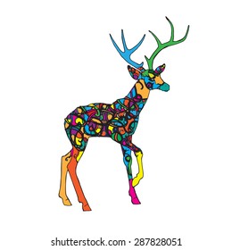 abstract illustration of a deer with a pattern