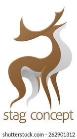 An abstract illustration of a deer stag concept design